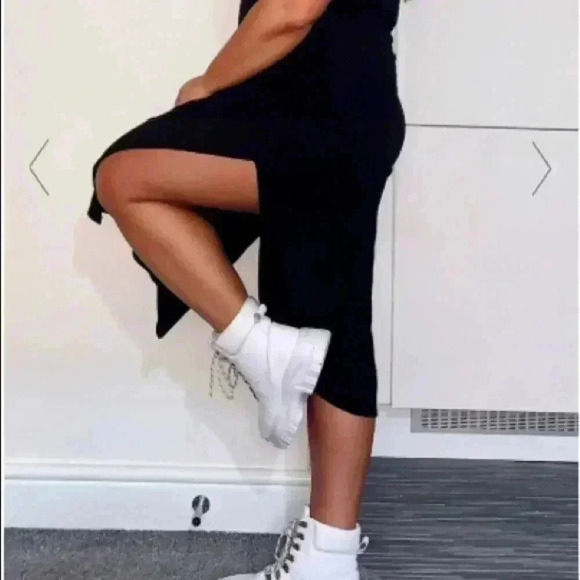 Pretty Little Thing Jersey Split Midi Dress - Size 22 but fits smaller  16-18 - Picture 4 of 4